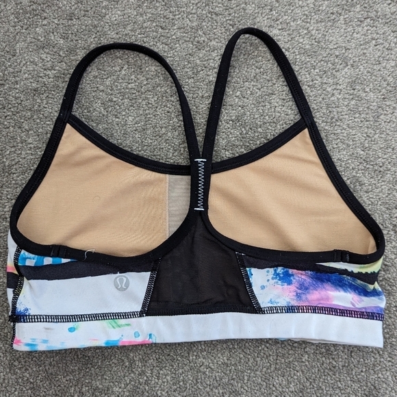 LULULEMON flow Y bra IV white die dye washed size 4 - Picture 2 of 11